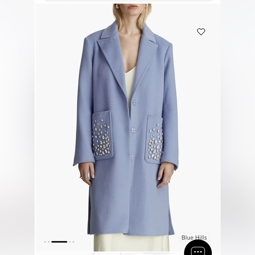 Dawn Levy Colette Crystal Embellished Wool Coat